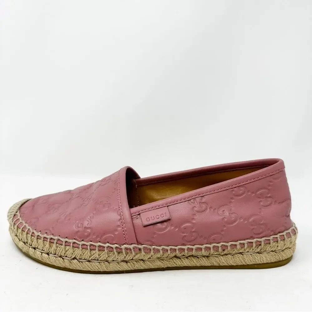Gucci Guccissima Leather Espadrille Flats Womens Size EU 36.5